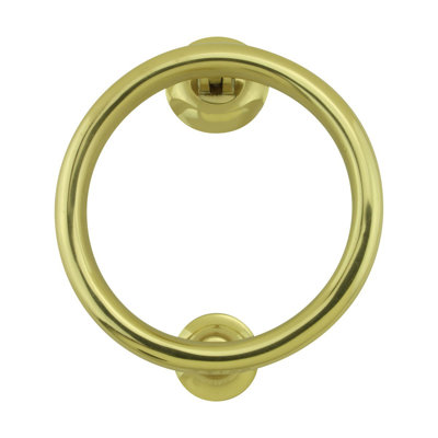 Brass Ring Door Knocker Smooth Round Shape 5" Diameter Renovators Supply
