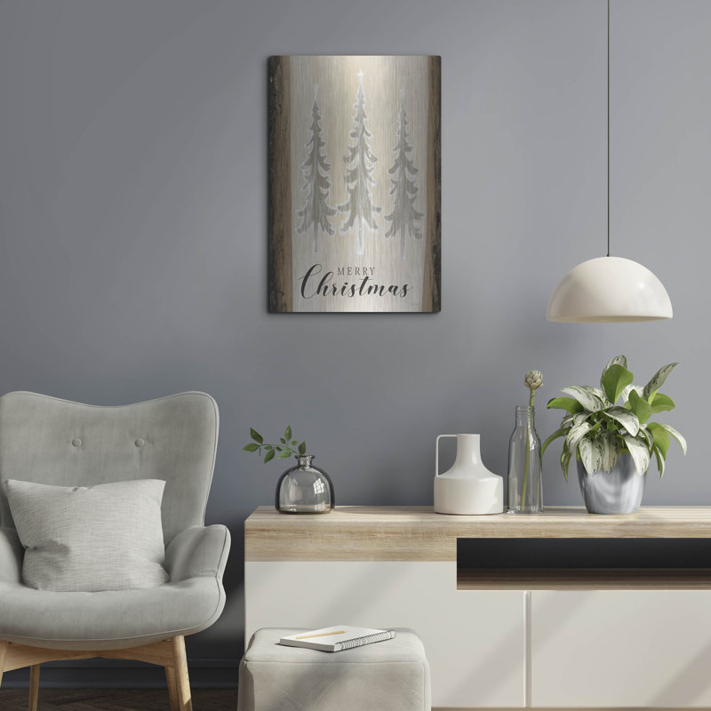 Luxe White Art «White Whisper Christmas Trees» par «White Whisper Christmas Trees» par Cindy Jacobs, H 24 po x l 16 po