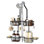 Serviteur de douche en aluminium, organisateur de pomme de douche réglable avec crochets et porte-savon, 2 niveaux, (noir)