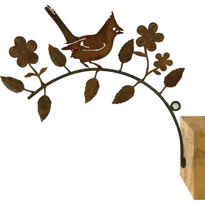 Décoration murale branche en métal avec cardinal