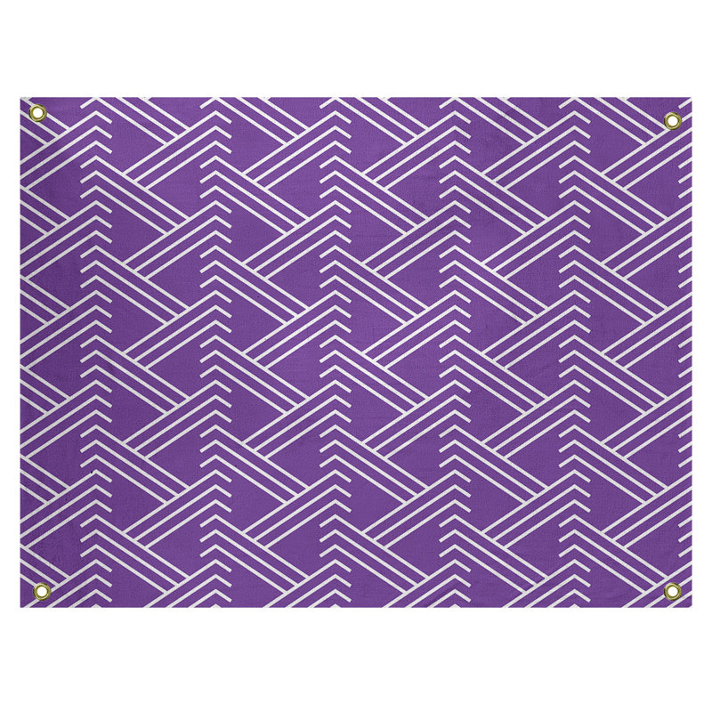 Tapisserie, H 50 po x l 59 po, Mauve/blanc