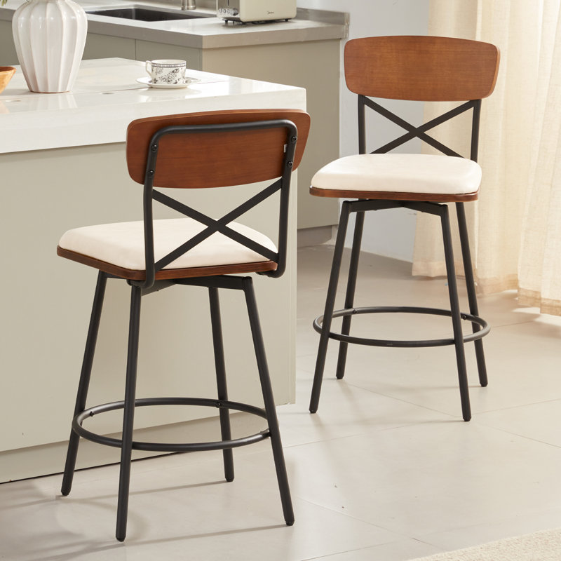 Tabouret de comptoir Jerrika 26, Blanc