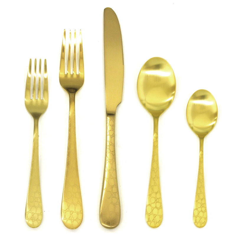 Coccodrillo Flatware Set - 5 Pieces - Ice Gold, Ice Gold