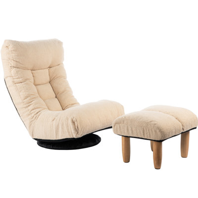 Lazy For balcon Stargazing - Chaise réglable avec décompression 3D, 14 appuis-tête, rembourrage en métal et en bois, dossier inclinable simple blanc 3 couleurs, siège à ressorts intégré, éponge élastique à mémoire de forme,
