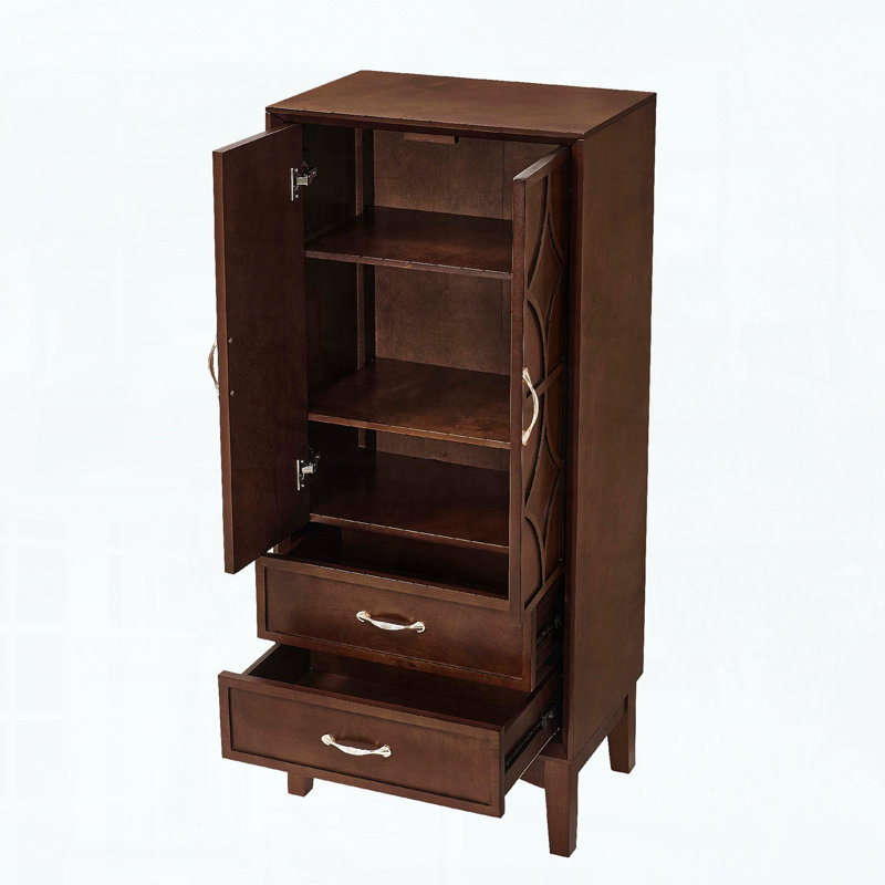 Tall Kitchen Pantry Sideboard with Doors and Drawers – Walnut, Walnut