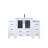 Volez 54 in W x 18.25 in D Single Bath Vanity with Side Cabinets, White Ceramic Top and Chrome Faucet Set-113360281