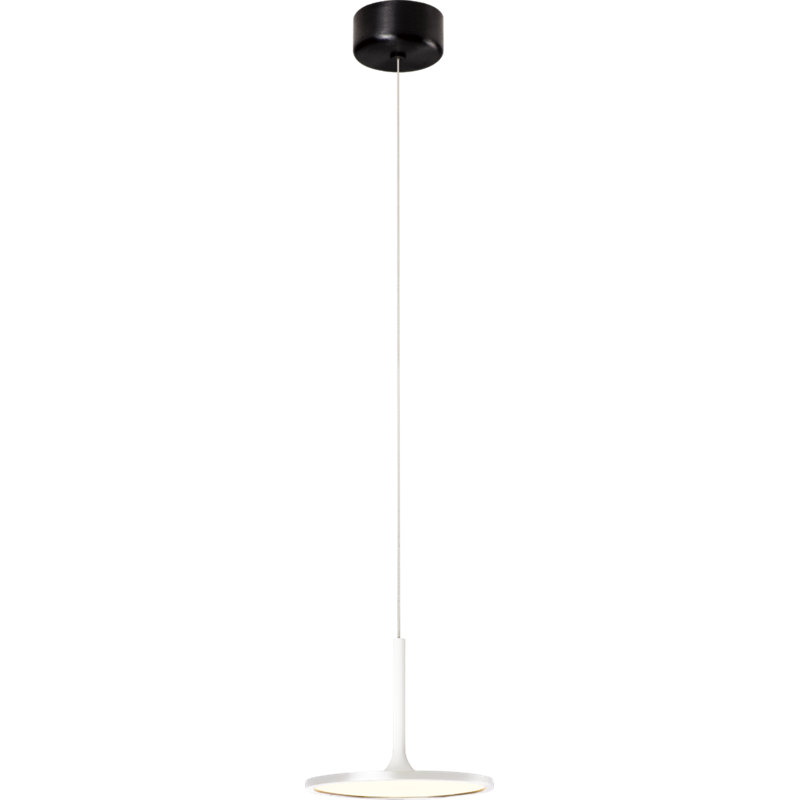 Luminaire suspendu 1 lumière DEL Ediline, Blanc mat, H 8 po x l 9,8 po x P 9,8 po