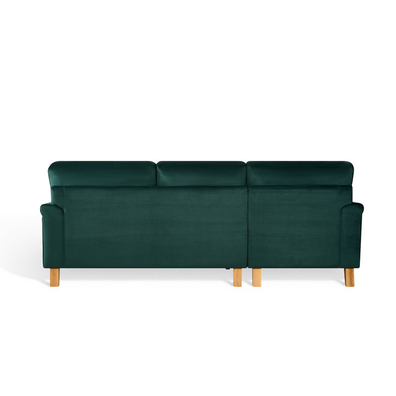 Hamilton 3 Seater Chenille Sofa, Green Velvet