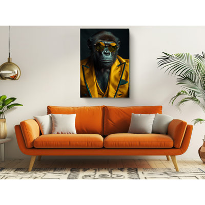 Highend Portrait of an Ape High Fashion Canvas Print