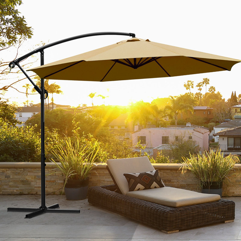 Parasol en porte-à-faux 10 pi Minnie-Mae, Brun clair