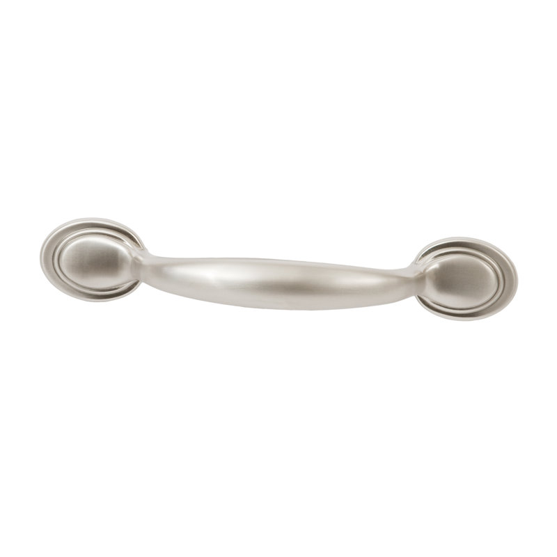 Poignée ovale ovale en nickel satiné de 3 po de centre à centre, Nickel satiné