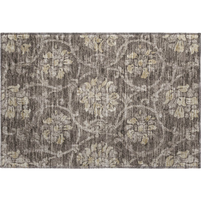 Premium Machine Washable Prisco Brown Rug