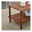 Table basse moderne à 2 niveaux pour meubles de salon, table centrale rectangulaire avec tablette de rangement ouverte, pieds arrondis en bois d'hévéa, stable et durable, assemblage facile-2096000113