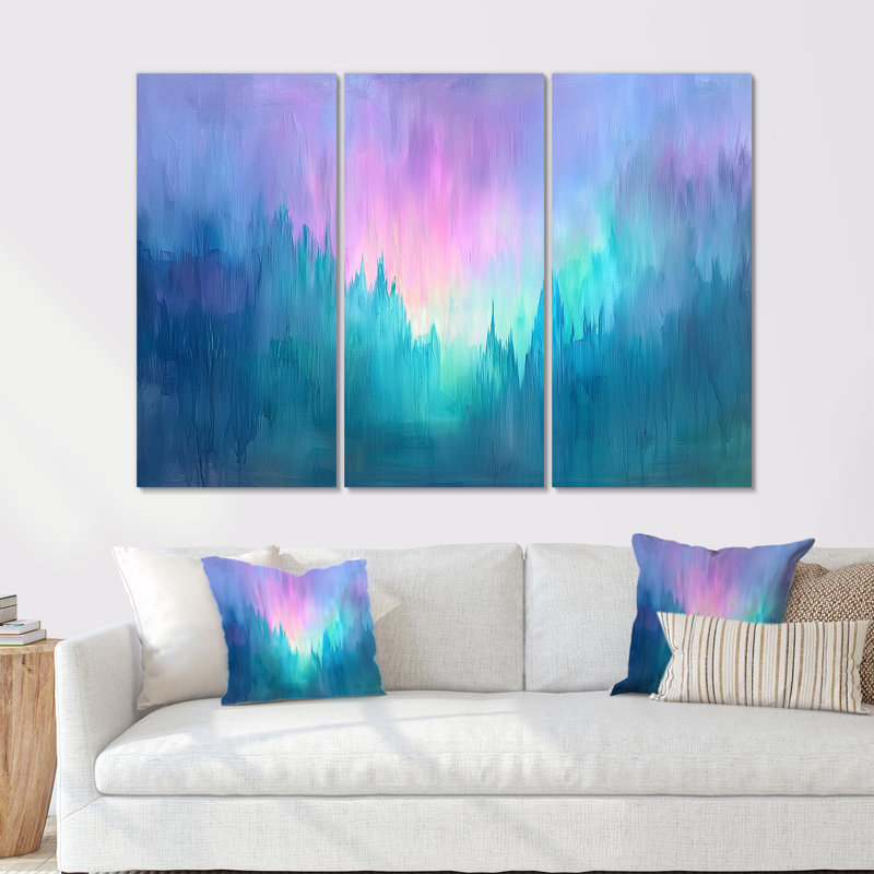 Ensemble de salon Aurora Bloom Minimal Sky Horizon II - Sky Wall Art, 28" H x 36" W, Frameless Print Metal, Ne s’applique pas