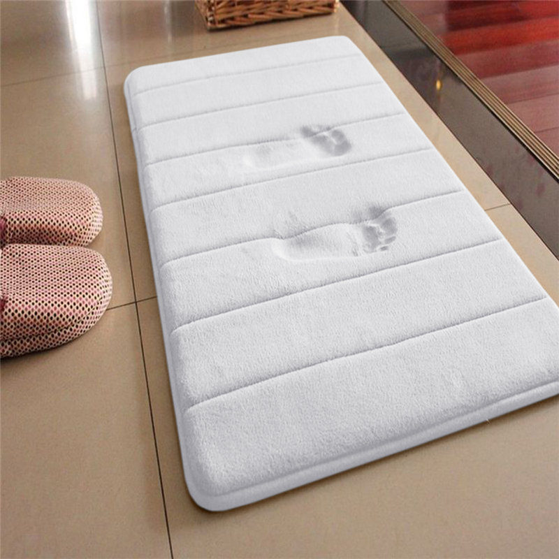 ULTRA SOFT MEMORY FOAM BATH MAT (WATER ABSORBENT, NON-SLIP), Single - 60cm L x 40cm W, White