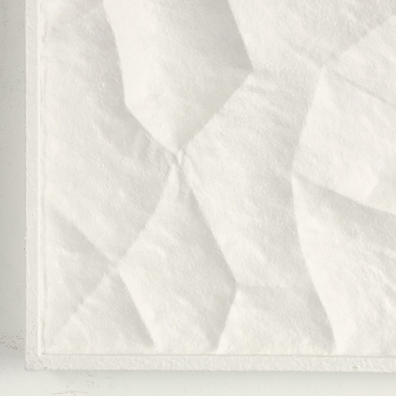 White Geometric Textured Metal Wall Sculpture