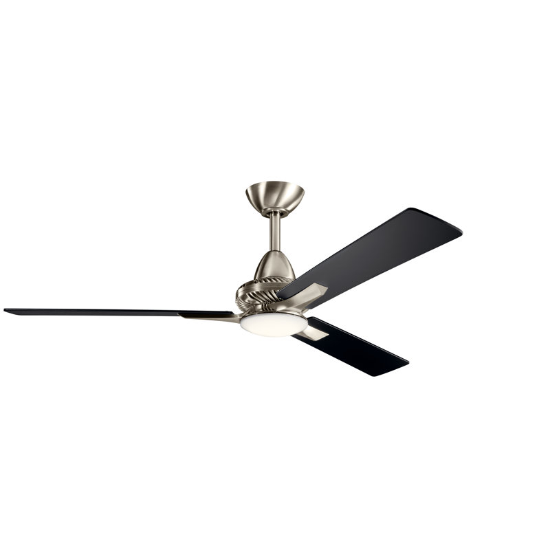 Kosmus 52'' Ceiling Fan with LED Lights, Brushed stainless steel