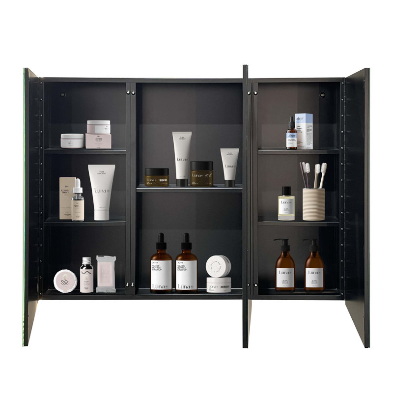 Armoire à pharmacie murale avec miroir et rangement spacieux