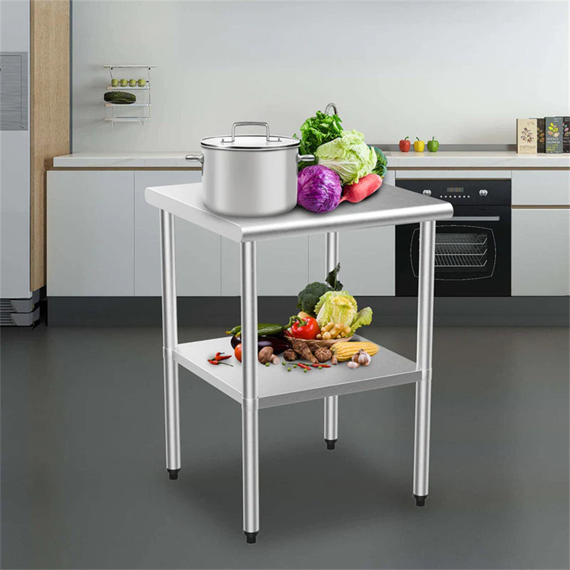 Postes de préparation en acier inoxydable L 24 po x l 24 po x H 34 po Winado