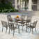 Alyah 6 - Person Metal Patio Dining Set with Rectangular Table