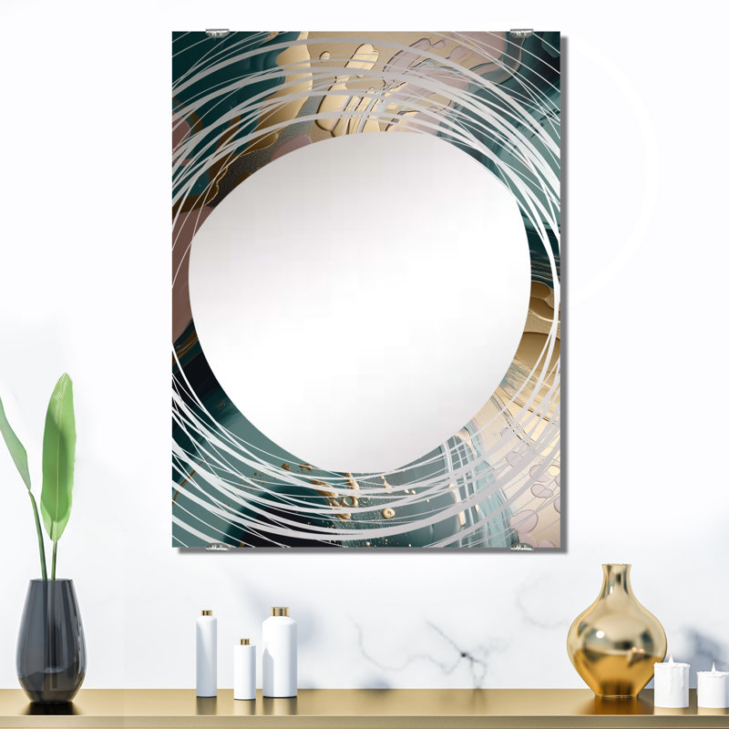 Mckinstry - Grand miroir mural en marbre abstrait MIR137753, 32 po x 24 po