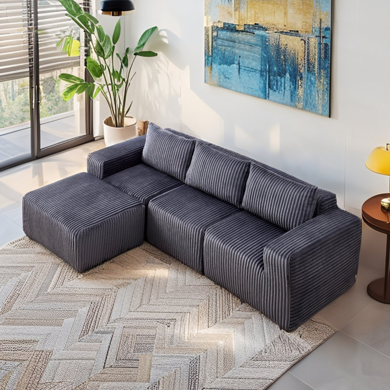 Boneless Modular Vacuum-Compressed Dark Gray Sofa