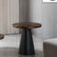 Ensemble de table 3 pièces de style contemporain 1 table basse 1 table de bout 2 X Table de bout à motif de base de tambour, finition noire, salon principal