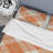 Orange And Cream Checked Tartan Polyester Checkered Duvet Cover