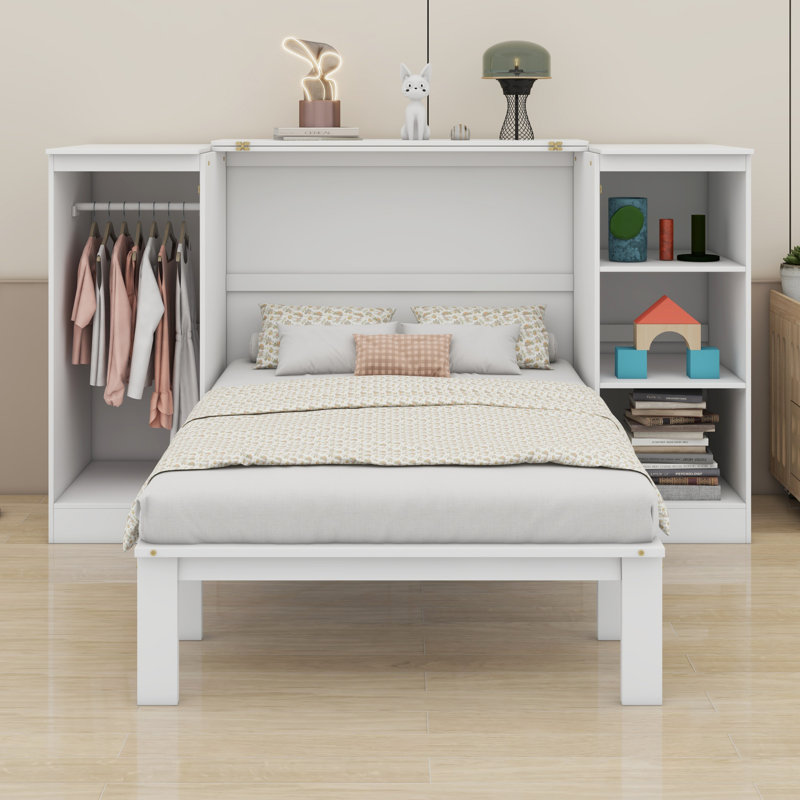 Lit escamotable avec tablettes et garde-robe Murphy