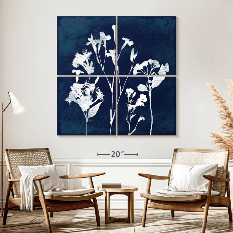 Harnek Cyanorphe botanique II, H 57 po x l 57 po