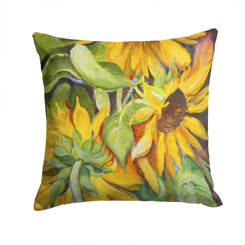 Coussin décoratif intérieur / extérieur Sunflowers, H 14 po x l 14 po x P 4 po