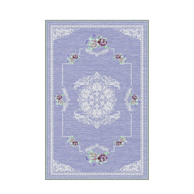 Stylish Hall Carpet (3.3 x 6.6 ft), 100% Polyester, 0.3 in Pile Height | Antibacterial, Non-Slip PVC Felt Dot Underside | Machine Washable, 3D Digital Print, Durable & Easy to Clean | Perfect for Entryway & Living Areas