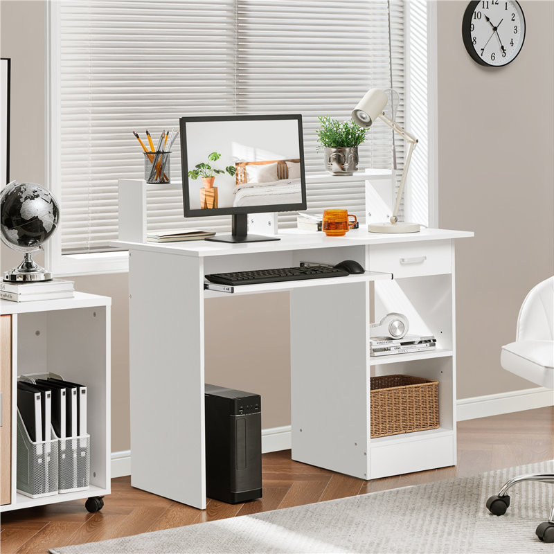106cm W Rectangular Computer Desk, White