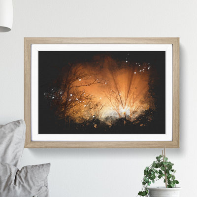 Sun Rays Through the Trees Paint Splash - Picture Frame Graphic Art