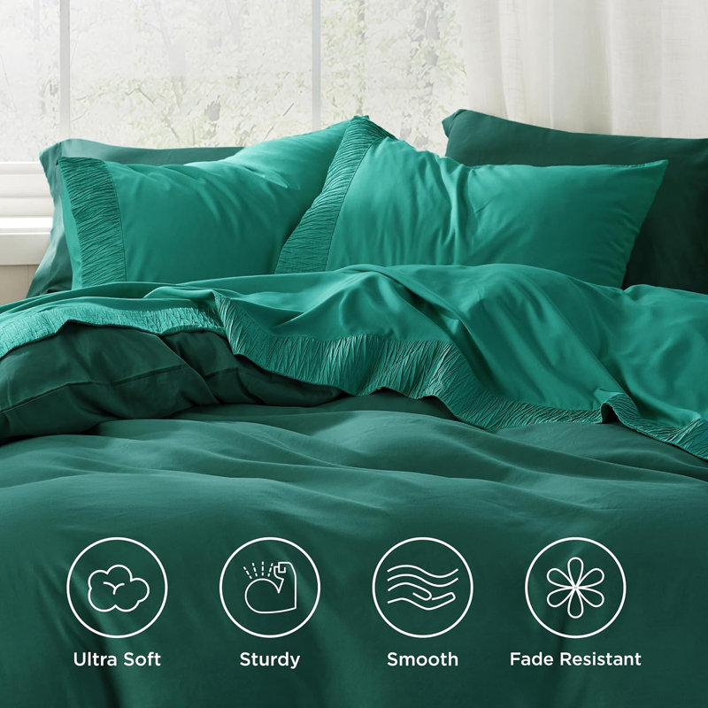 Bedsure Polyester Microfiber Sheet Set Hotel Luxury Sheets, Easy Care Cooling Bed Sheet Set 84GSM(101" x 107")GentleSoft™️