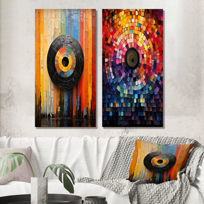 Acoustique Serenity Vinyle Disque I - Ensemble de 2 impressions sur toile