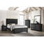 Lit à panneau moderne à finition noire grand / très grand avec tête de lit tapissier et amp; Capitonnage à boutons en cristal, aucun sommier nécessaire, bois massif-1083572405-1083572403