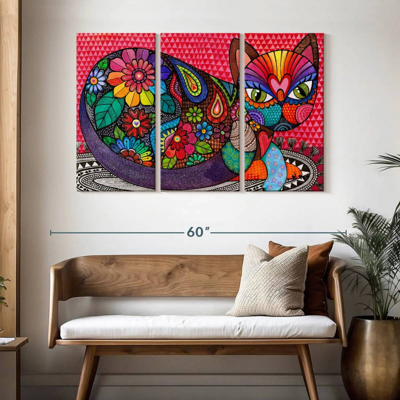 Brampt Flower Cat, 32" H x 50" W