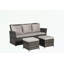 Ensemble de meubles de patio 3 pièces avec deux repose-pieds-67705161