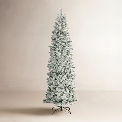Pencil Frosted 12' Pre-Lit Pine Christmas Tree