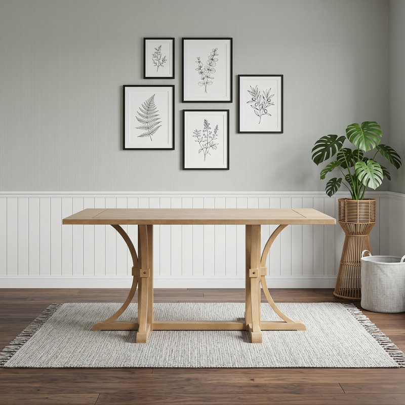 Table de salle à manger Rustic Farmhouse, Natural Wood Wash