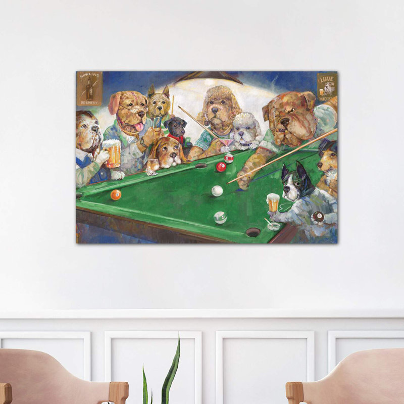 Pool Dogs by Ruane Manning - Wrapped Canvas Print, 66.04 cm H x 45.72 cm W x 3.175 cm D