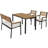 4 PCS Patio Furniture Set with Acacia Wood Frame Umbrella 1 table