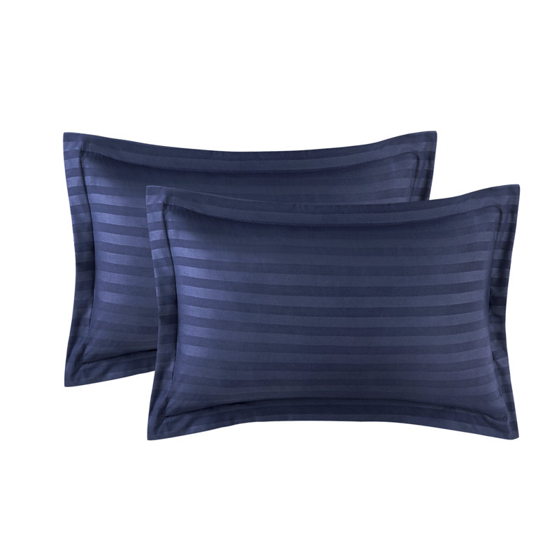 Thirlby Microfibre 250 TC Reversible Modern & Contemporary Duvet Cover Set with Pillow Cases, Navy