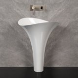 Vivian 35.5" Tall Glass Handmade Oval Pedestal Bathroom Sink