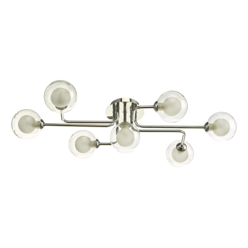 Zanesfield Semi Flush Mount, Clear/Opal