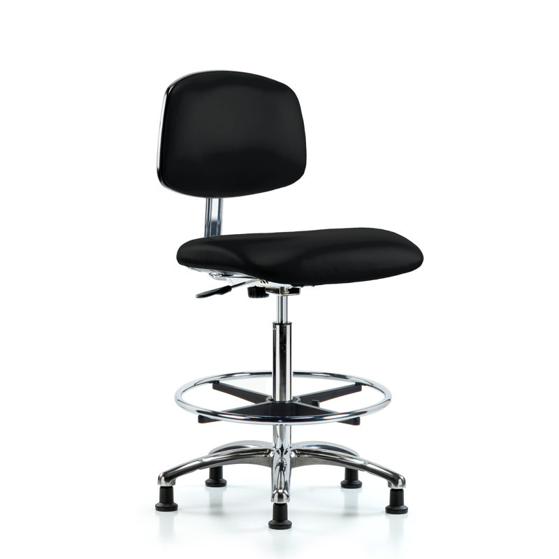 Lizeth Vinyl Task Chair, ESD Black Vinyl, ESD Glides