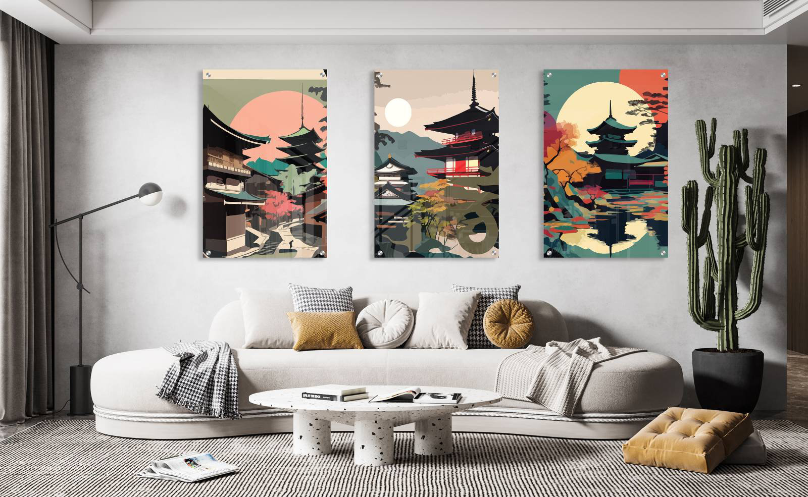 UniQstiQ Chinese Landscape - 3 Piece Unframed Print Set | Wayfair