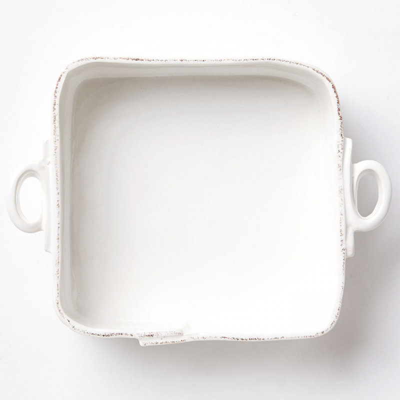 VIETRI Lastra Square Stoneware Baker Bakeware, White