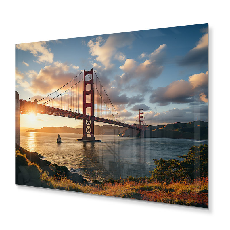 Golden Hour at the Golden Gate II - reproduction d'art sur métal, H 12 po x l 20 po x P 1 po